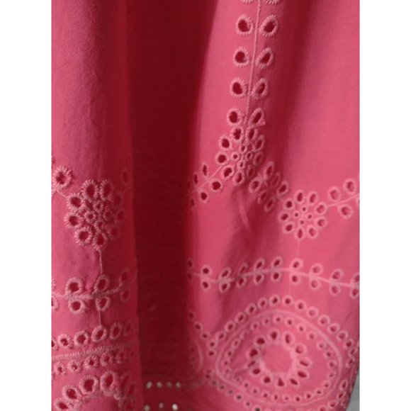 Crown Ivy Eyelet Lace Lined Sheath Dress Sz 6 Low Back Neck Tie Pink Barbiecore - Picture 7 of 9